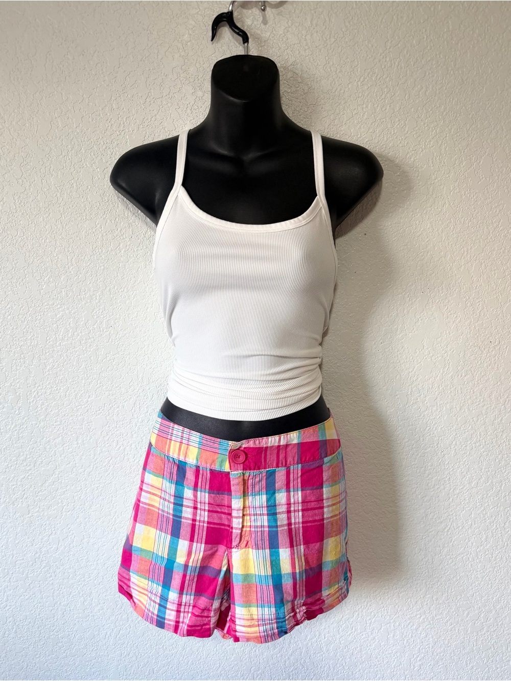 Y2K Preppy Vintage Mix & Co. Pink Plaid Shorts